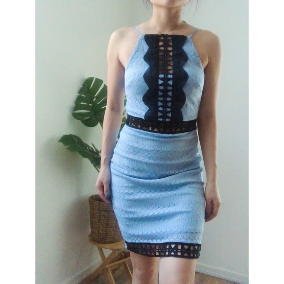Topshop blue lace dress - Picture 2 of 4